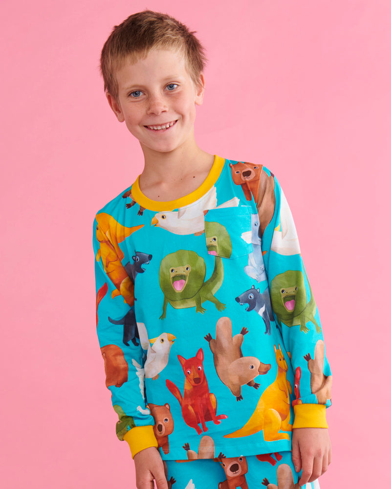 Home Among The Gum Trees Organic Cotton Long Sleeve Top & Pant Pyjama Set