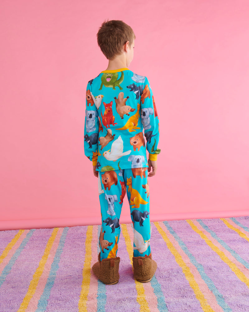 Home Among The Gum Trees Organic Cotton Long Sleeve Top & Pant Pyjama Set