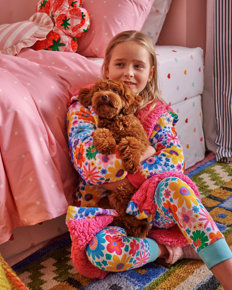 Rainbow Flowers Kuddle Kids Robe