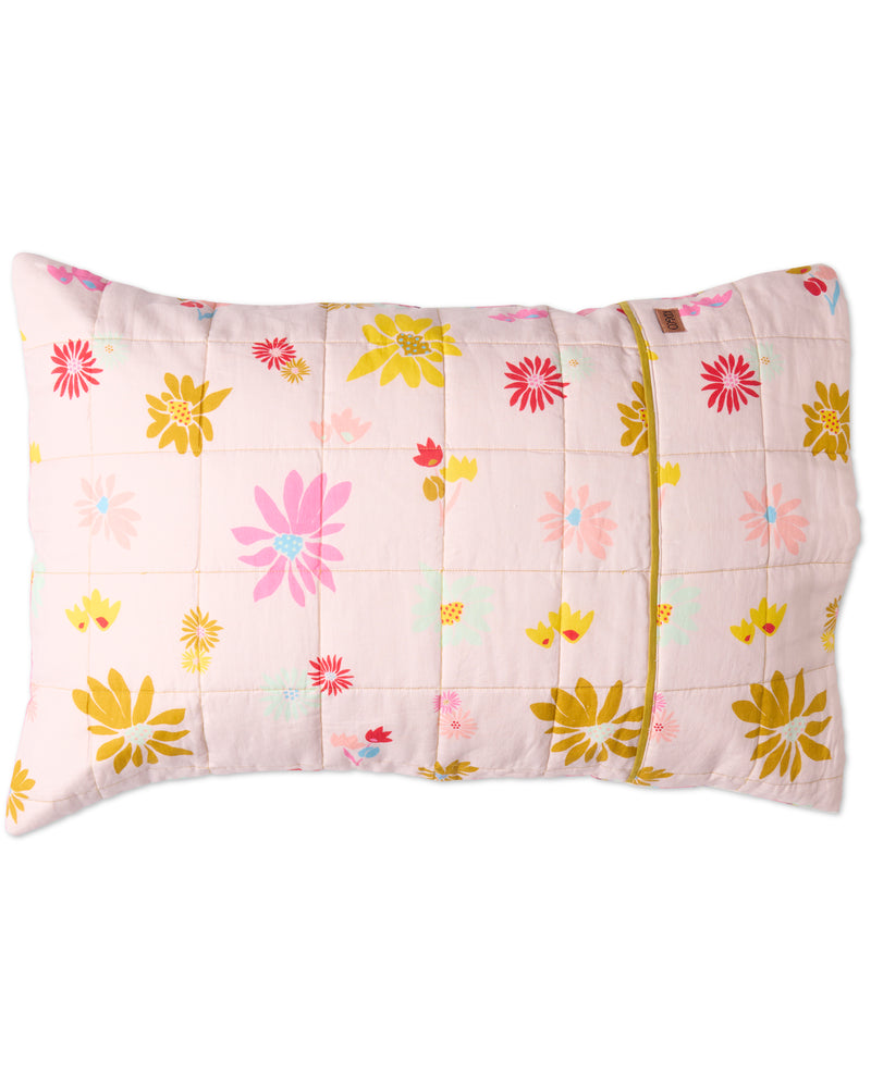 Rise And Shine Reversible Linen Quilted Pillowcases