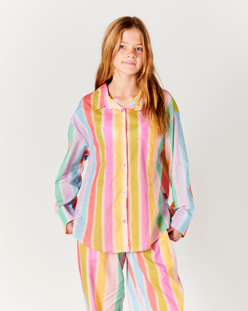 Colour Chameleon Teen Organic Cotton Long Sleeve Shirt & Pant Pyjama Set