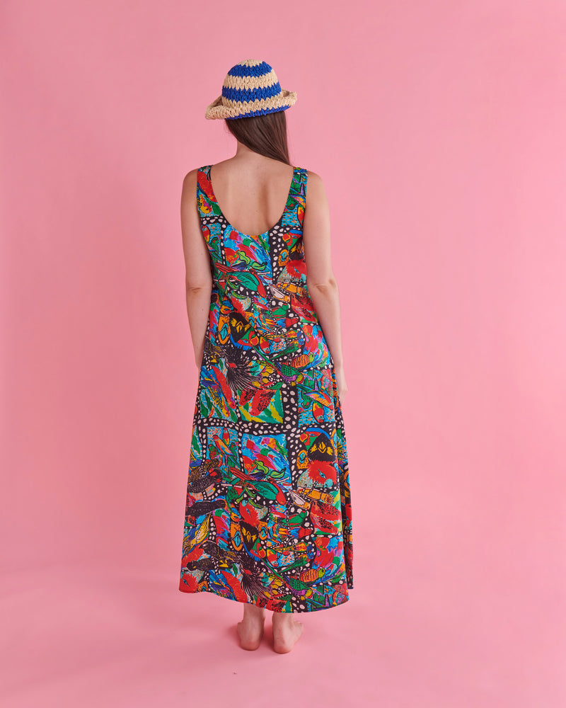 Kip&Co x Jenny Kee Parrots & Cockatoos Silk Slip Dress