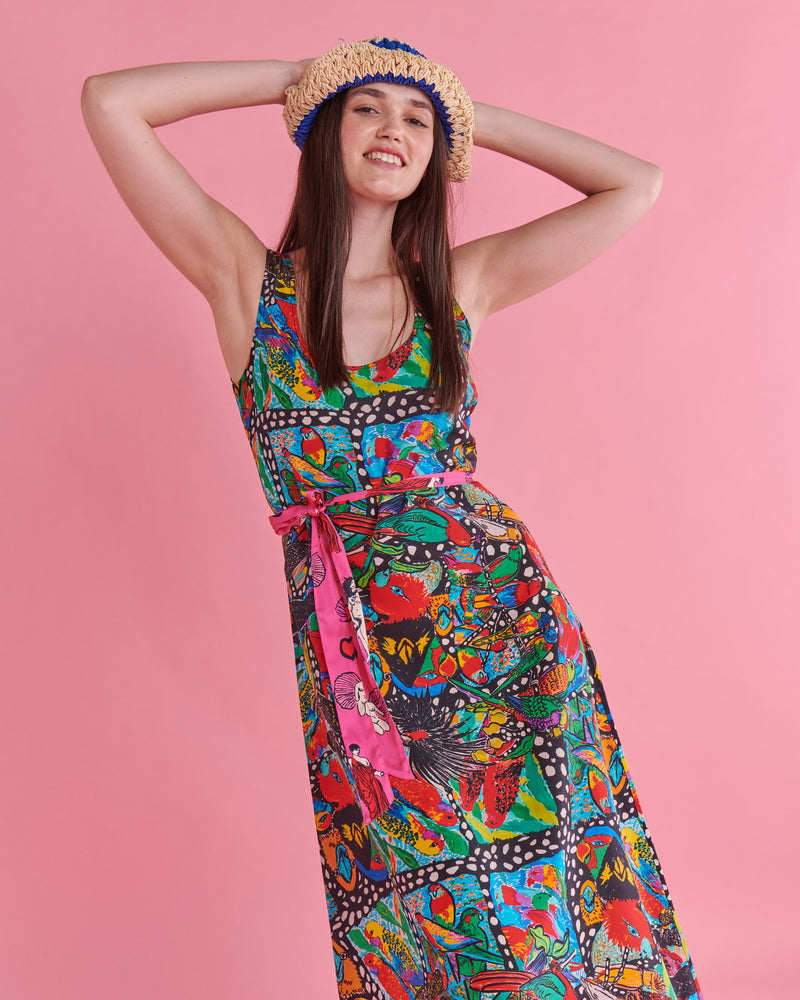 Kip&Co x Jenny Kee Parrots & Cockatoos Silk Slip Dress