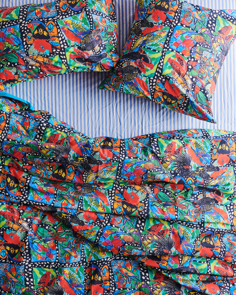Kip&Co x Jenny Kee Parrots & Cockatoos Organic Cotton Quilt Cover