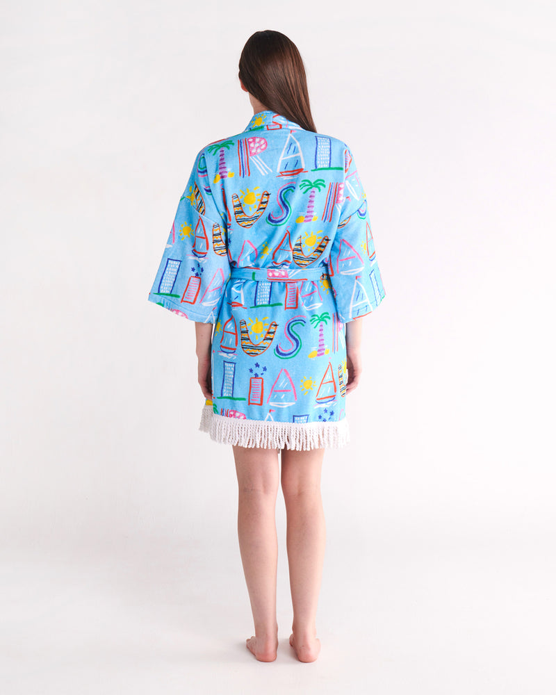 Kip&Co x Ken Done Australia Mate Terry Mini Robe