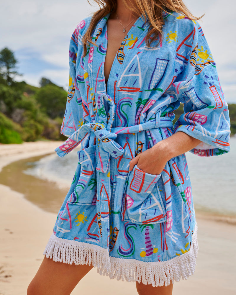 Kip&Co x Ken Done Australia Mate Terry Mini Robe