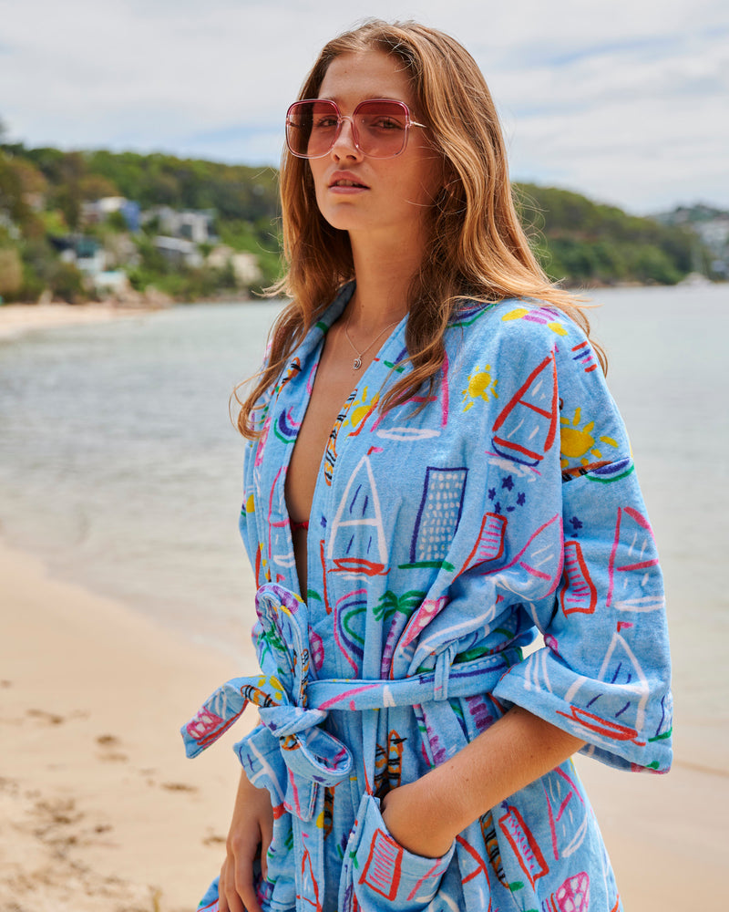 Kip&Co x Ken Done Australia Mate Terry Mini Robe