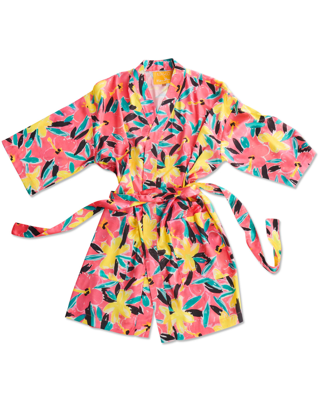 Kip&Co x Ken Done Pinky Dreaming Eco Satin Robe