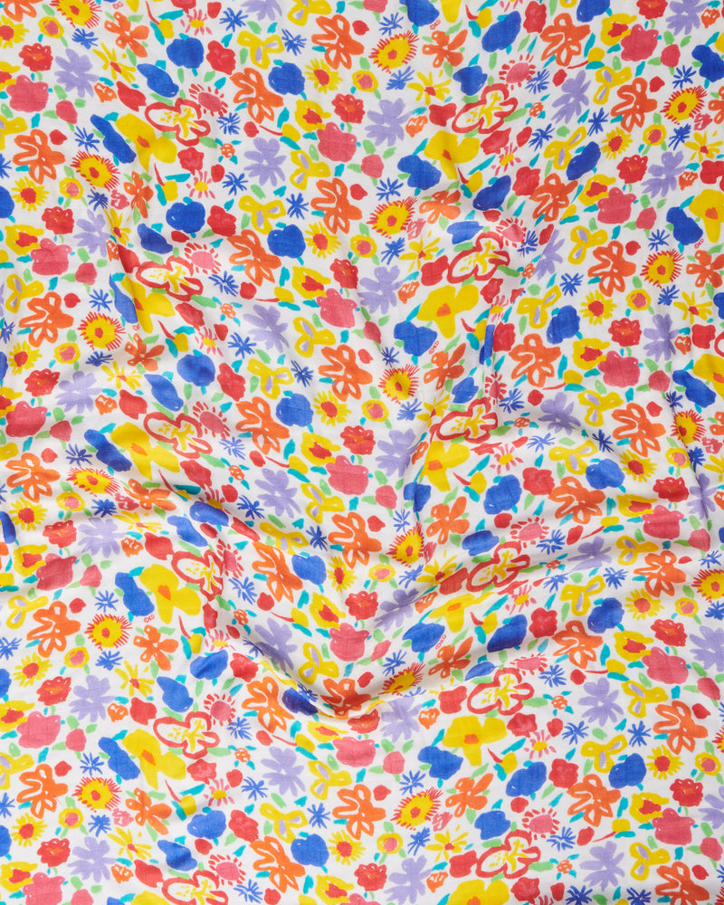 Kip&Co x Ken Done Summer Floral White Bamboo Swaddle
