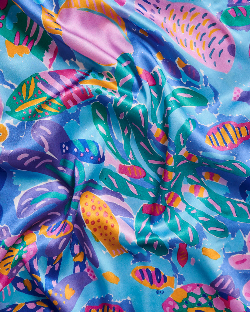 Kip&Co x Ken Done Reef Garden Eco Satin Robe