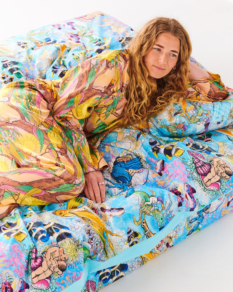Kip&Co x May Gibbs Sunrise Delight Eco Satin Long Sleeve Shirt & Pant Pyjama Set