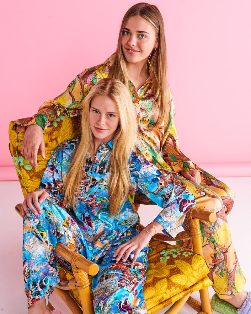 Kip&Co x May Gibbs Waterworld Eco Satin Teen Long Sleeve Shirt & Pant Pyjama Set