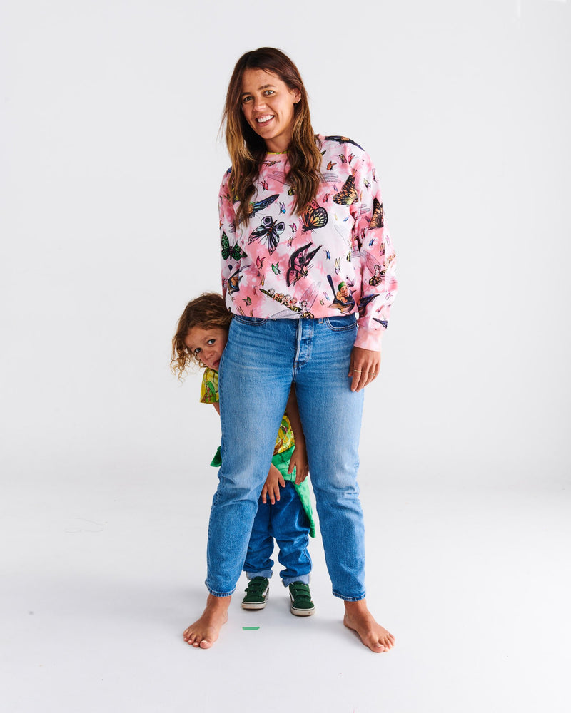 Kip&Co x May Gibbs Fly Baby Tie Dye Adult Organic Cotton Sweater