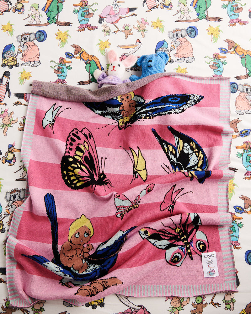 Kip&Co x May Gibbs Fly Baby Cotton Knitted Baby Blanket