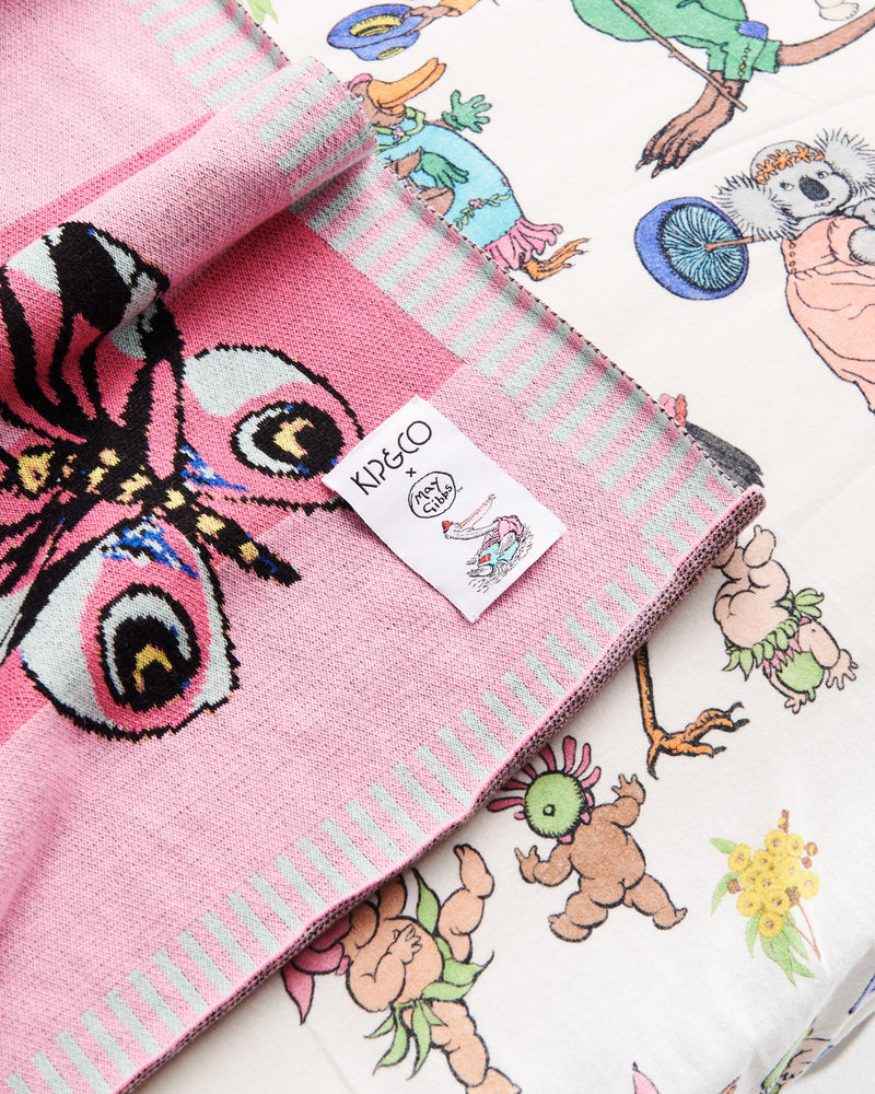 Kip&Co x May Gibbs Fly Baby Cotton Knitted Baby Blanket