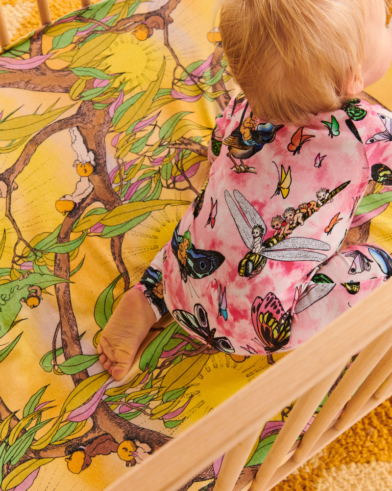 Kip&Co x May Gibbs Fly Baby Organic Long Sleeve Zip Romper