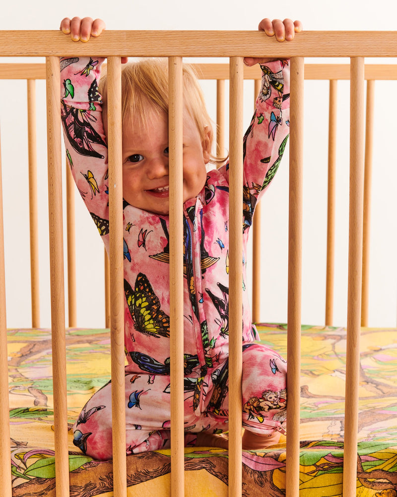 Kip&Co x May Gibbs Fly Baby Organic Long Sleeve Zip Romper
