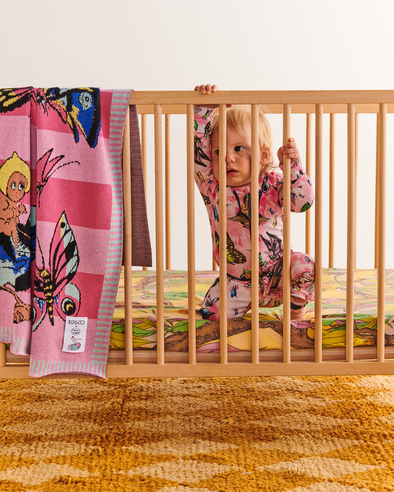 Kip&Co x May Gibbs Fly Baby Cotton Knitted Baby Blanket