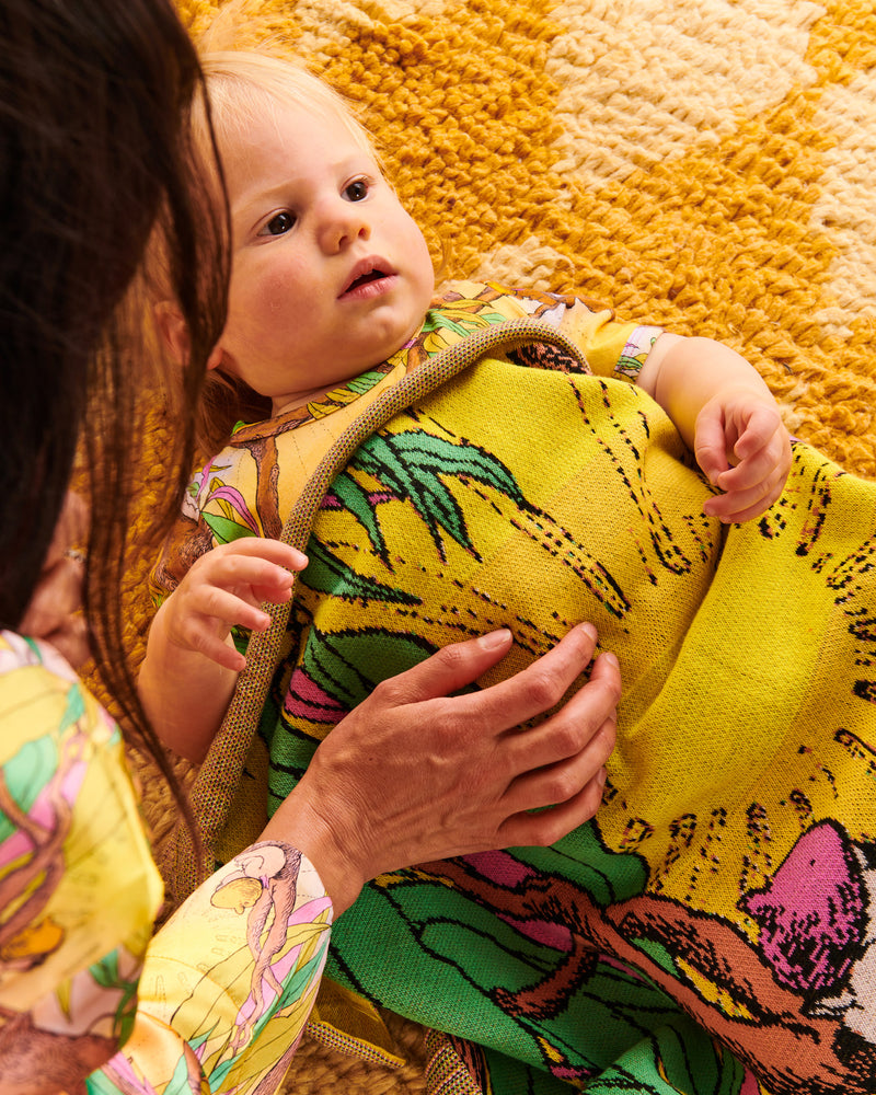 Kip&Co x May Gibbs Sunrise Delight Cotton Knitted Baby Blanket