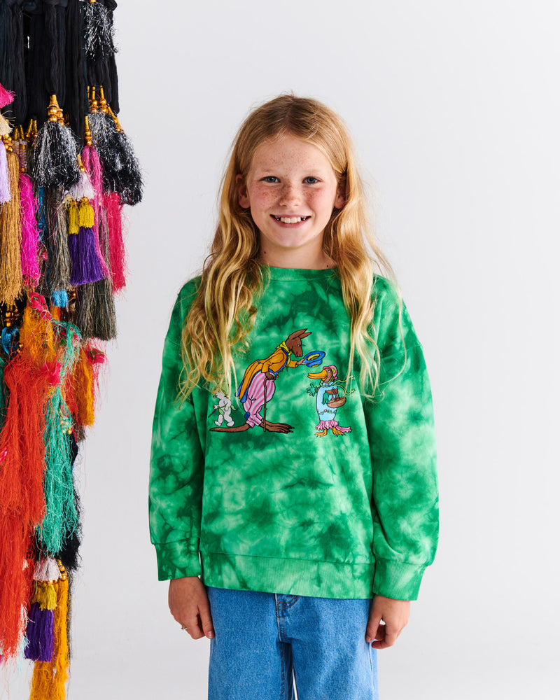 Kip&Co x May Gibbs Kangaroo Tie Dye Organic Cotton Sweater