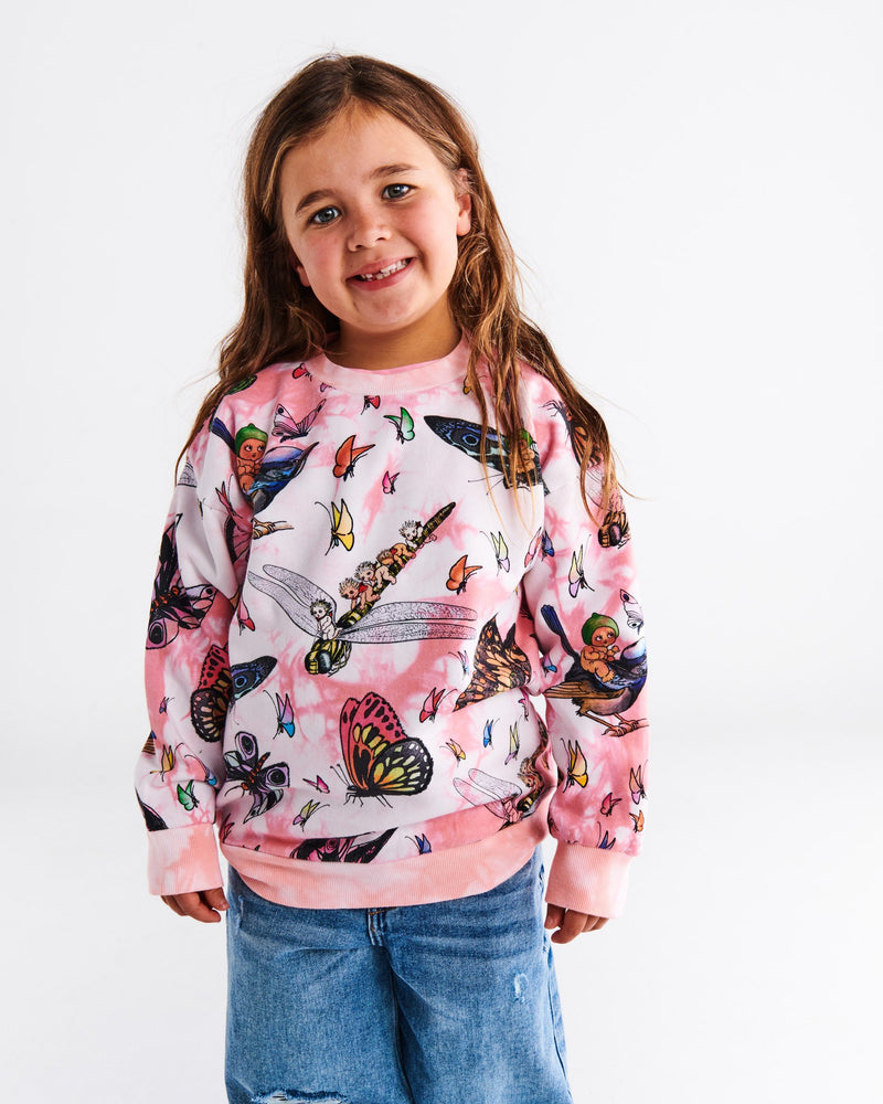 Kip&Co x May Gibbs Fly Baby Tie Dye Organic Cotton Sweater