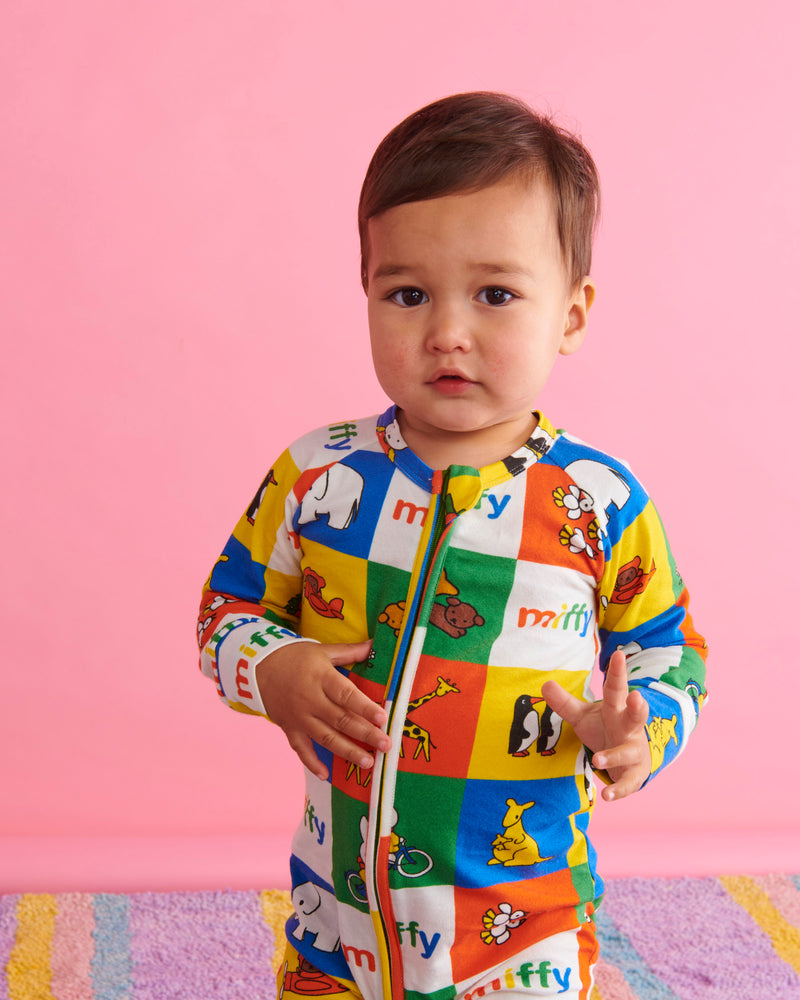 Kip&Co x Miffy Miffy's Adventures Organic Long Sleeve Zip Romper