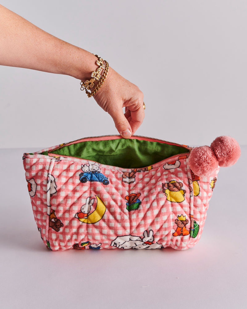 Kip&Co x Miffy Miffy And Mates Velvet Toiletry Bag