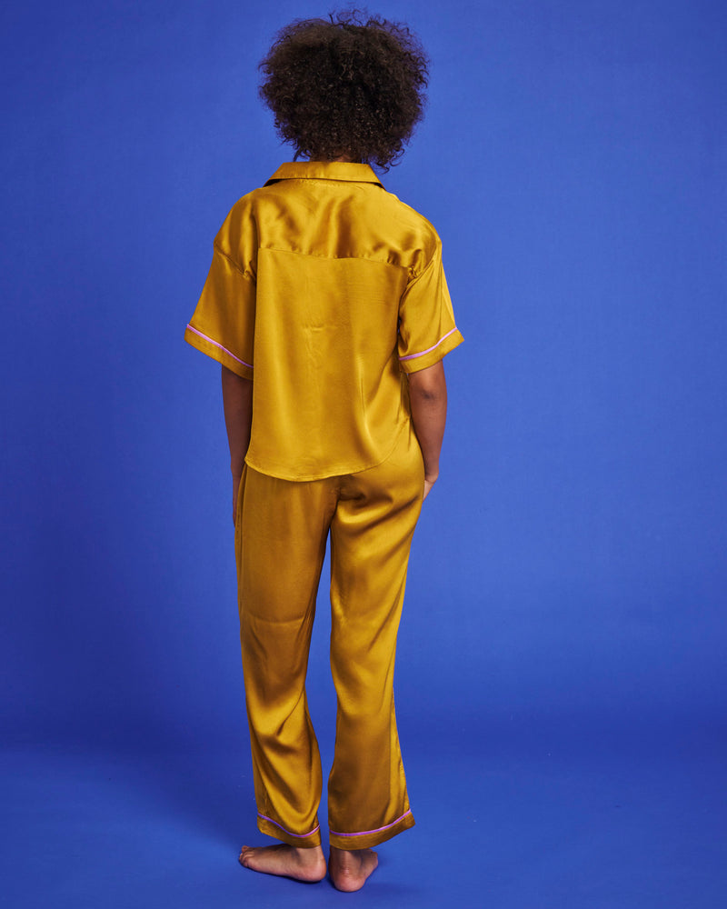 VaVaVoom Eco Satin Short Sleeve Shirt & Pant Pyjama Set