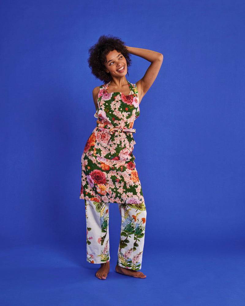 Rose Garden Linen Apron