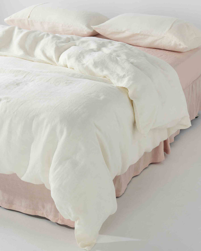 Cloud Dancer Linen Quilt Cover
